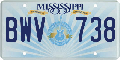 MS license plate BWV738