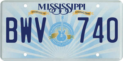 MS license plate BWV740