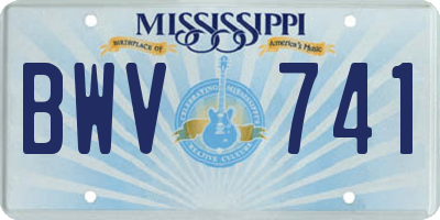 MS license plate BWV741
