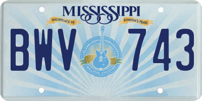 MS license plate BWV743