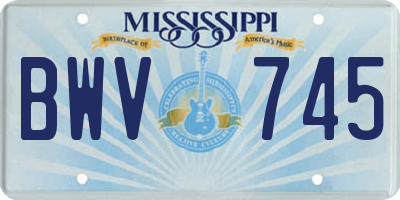 MS license plate BWV745