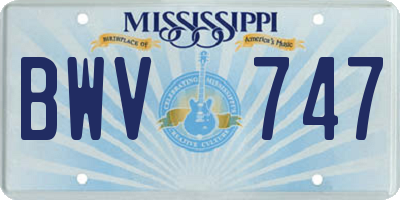 MS license plate BWV747