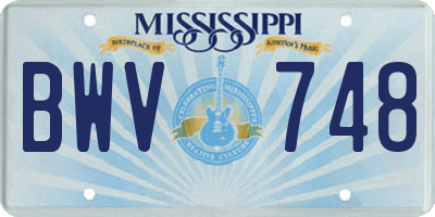 MS license plate BWV748