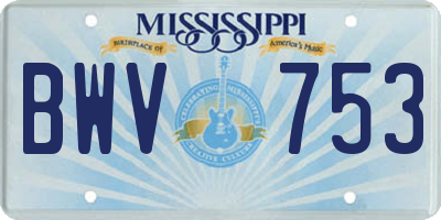 MS license plate BWV753