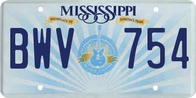 MS license plate BWV754