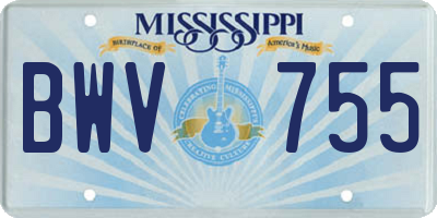 MS license plate BWV755