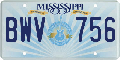 MS license plate BWV756