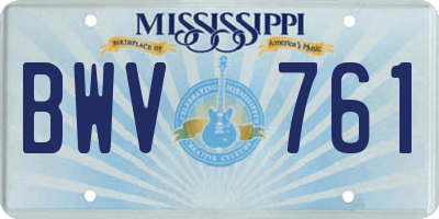 MS license plate BWV761
