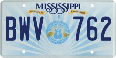 MS license plate BWV762