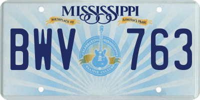 MS license plate BWV763