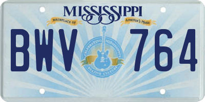 MS license plate BWV764