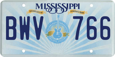 MS license plate BWV766