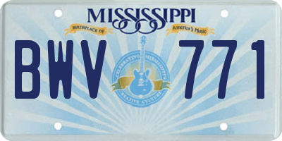 MS license plate BWV771