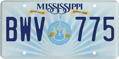 MS license plate BWV775