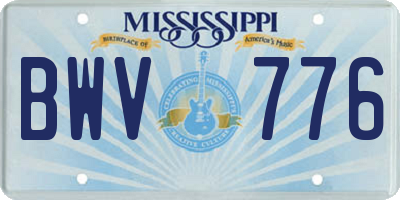 MS license plate BWV776