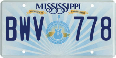 MS license plate BWV778