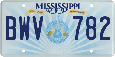 MS license plate BWV782