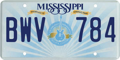 MS license plate BWV784