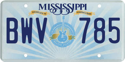 MS license plate BWV785