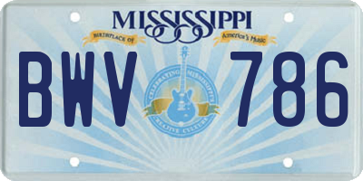 MS license plate BWV786