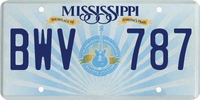 MS license plate BWV787