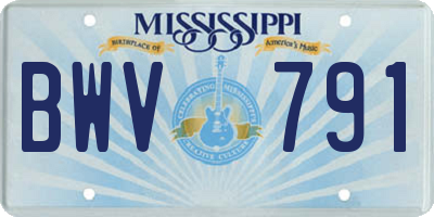 MS license plate BWV791