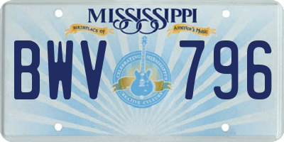 MS license plate BWV796