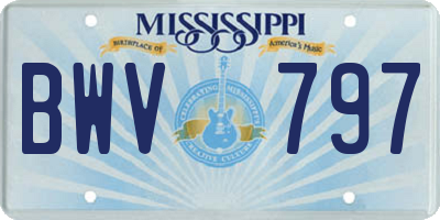 MS license plate BWV797