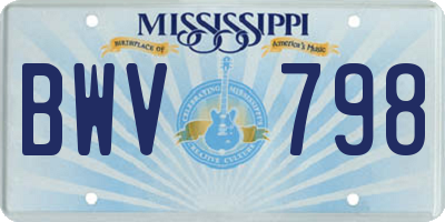 MS license plate BWV798