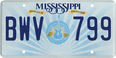 MS license plate BWV799