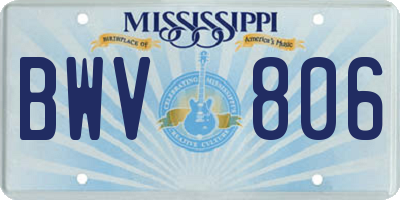 MS license plate BWV806
