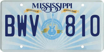 MS license plate BWV810