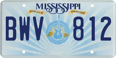 MS license plate BWV812