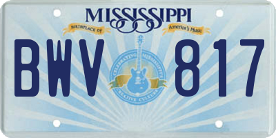 MS license plate BWV817