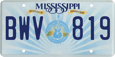 MS license plate BWV819