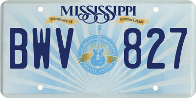 MS license plate BWV827