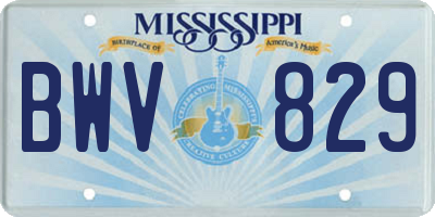 MS license plate BWV829