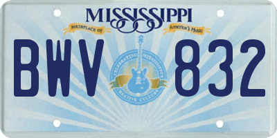 MS license plate BWV832