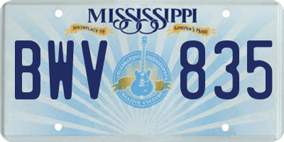 MS license plate BWV835