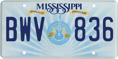 MS license plate BWV836