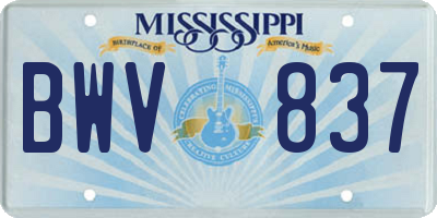 MS license plate BWV837