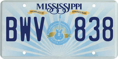 MS license plate BWV838