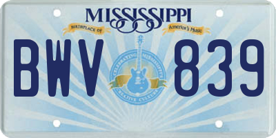 MS license plate BWV839