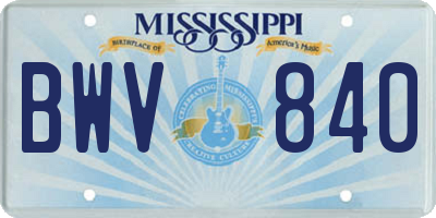 MS license plate BWV840