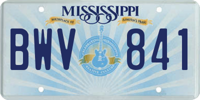 MS license plate BWV841