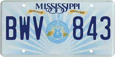 MS license plate BWV843
