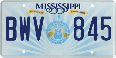 MS license plate BWV845