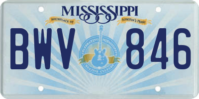 MS license plate BWV846