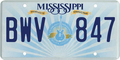 MS license plate BWV847