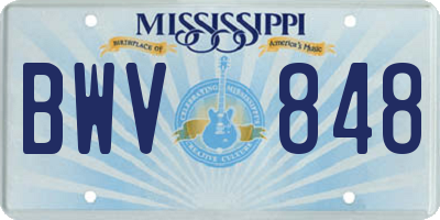 MS license plate BWV848